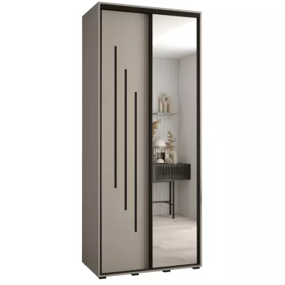 Šatní skříň INDIRA 9 - 110/60 cm, kašmír / černá