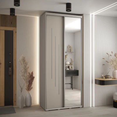 Šatní skříň INDIRA 9 - 100/60 cm, kašmír / stříbrná