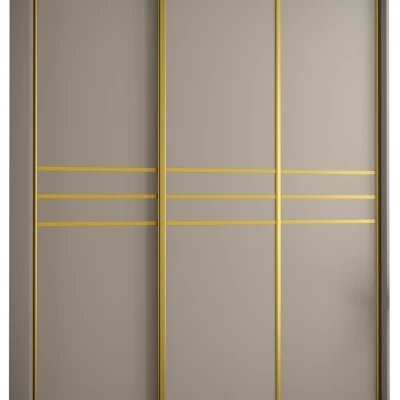 Šatní skříň INDIRA 10 - 200/60 cm, kašmír / zlatá