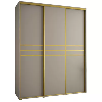 Šatní skříň INDIRA 10 - 200/60 cm, kašmír / zlatá
