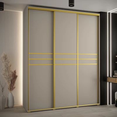 Šatní skříň INDIRA 10 - 190/60 cm, kašmír / zlatá