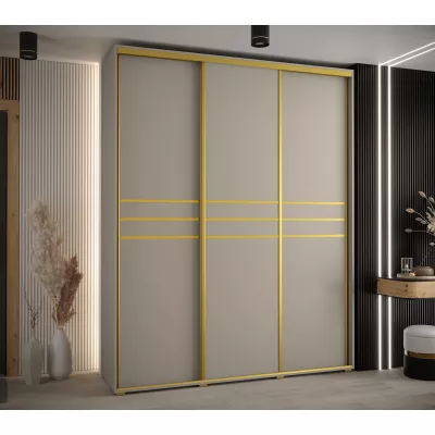 Šatní skříň INDIRA 10 - 190/60 cm, kašmír / zlatá
