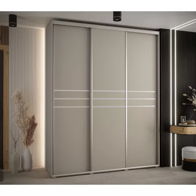 Šatní skříň INDIRA 10 - 190/60 cm, kašmír / stříbrná