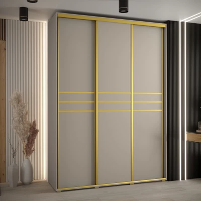 Šatní skříň INDIRA 10 - 180/60 cm, kašmír / zlatá