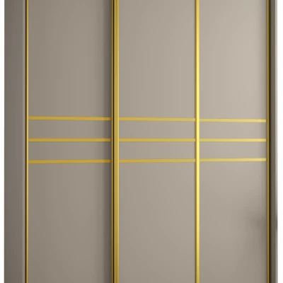 Šatní skříň INDIRA 10 - 180/60 cm, kašmír / zlatá