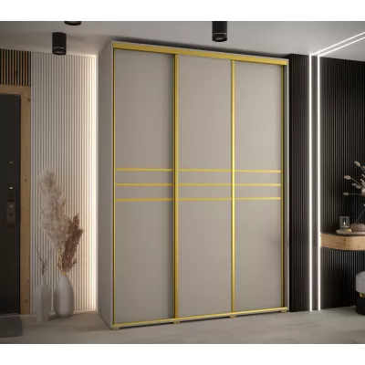 Šatní skříň INDIRA 10 - 170/60 cm, kašmír / zlatá