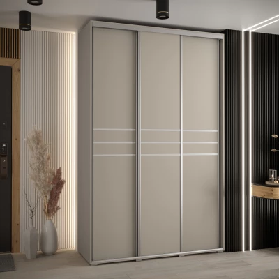 Šatní skříň INDIRA 10 - 160/60 cm, kašmír / stříbrná