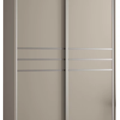 Šatní skříň INDIRA 10 - 140/60 cm, kašmír / stříbrná