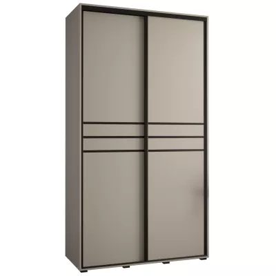 Šatní skříň INDIRA 10 - 130/60 cm, kašmír / černá