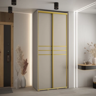 Šatní skříň INDIRA 10 - 100/60 cm, kašmír / zlatá