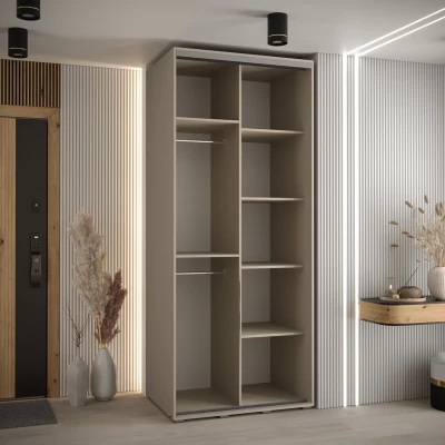 Šatní skříň INDIRA 10 - 100/60 cm, kašmír / stříbrná