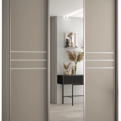 Šatní skříň INDIRA 11 - 200/60 cm, kašmír / stříbrná