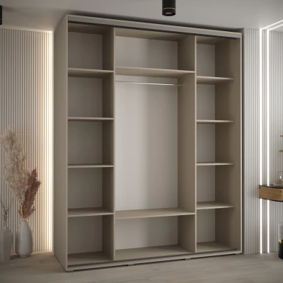 Šatní skříň INDIRA 11 - 200/60 cm, kašmír / černá