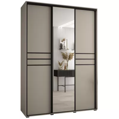 Šatní skříň INDIRA 11 - 180/60 cm, kašmír / černá