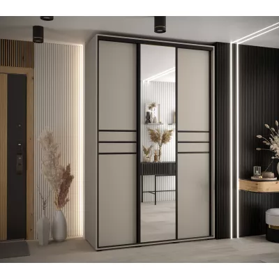 Šatní skříň INDIRA 11 - 150/60 cm, kašmír / černá