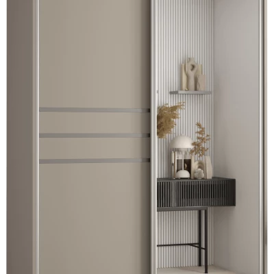 Šatní skříň INDIRA 11 - 130/60 cm, kašmír / stříbrná