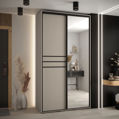 Šatní skříň INDIRA 11 - 130/60 cm, kašmír / černá