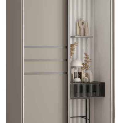 Šatní skříň INDIRA 11 - 110/60 cm, kašmír / stříbrná