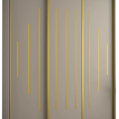 Šatní skříň INDIRA 12 - 190/60 cm, kašmír / zlatá