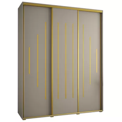 Šatní skříň INDIRA 12 - 190/60 cm, kašmír / zlatá