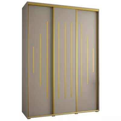 Šatní skříň INDIRA 12 - 180/60 cm, kašmír / zlatá