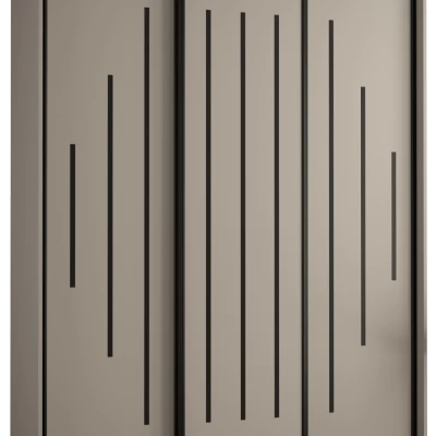 Šatní skříň INDIRA 12 - 180/60 cm, kašmír / černá