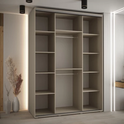 Šatní skříň INDIRA 12 - 170/60 cm, kašmír / zlatá