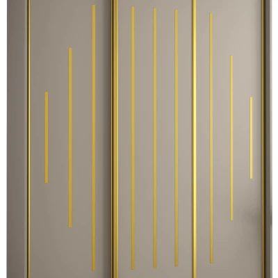 Šatní skříň INDIRA 12 - 170/60 cm, kašmír / zlatá