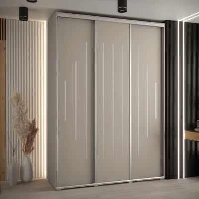 Šatní skříň INDIRA 12 - 170/60 cm, kašmír / stříbrná