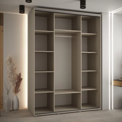 Šatní skříň INDIRA 12 - 170/60 cm, kašmír / stříbrná