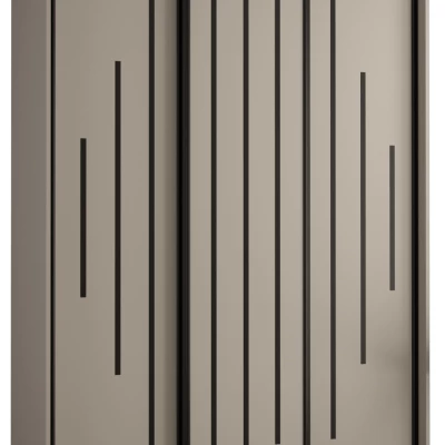 Šatní skříň INDIRA 12 - 160/60 cm, kašmír / černá