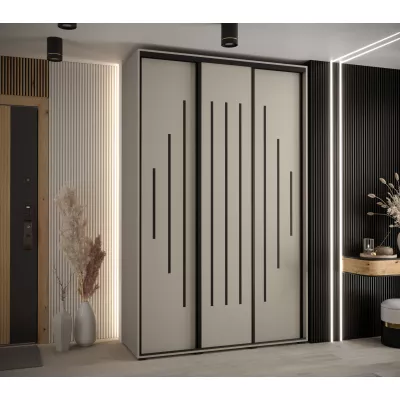 Šatní skříň INDIRA 12 - 150/60 cm, kašmír / černá