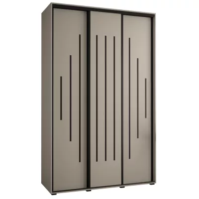 Šatní skříň INDIRA 12 - 150/60 cm, kašmír / černá