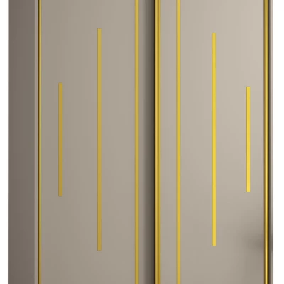 Šatní skříň INDIRA 12 - 140/60 cm, kašmír / zlatá