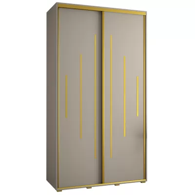 Šatní skříň INDIRA 12 - 130/60 cm, kašmír / zlatá