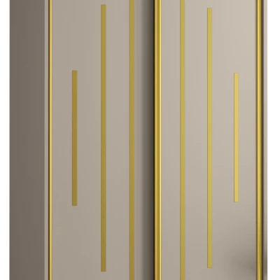 Šatní skříň INDIRA 12 - 120/60 cm, kašmír / zlatá