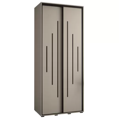 Šatní skříň INDIRA 12 - 120/60 cm, kašmír / černá