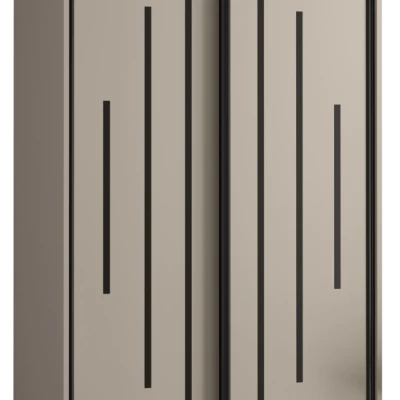 Šatní skříň INDIRA 12 - 110/60 cm, kašmír / černá