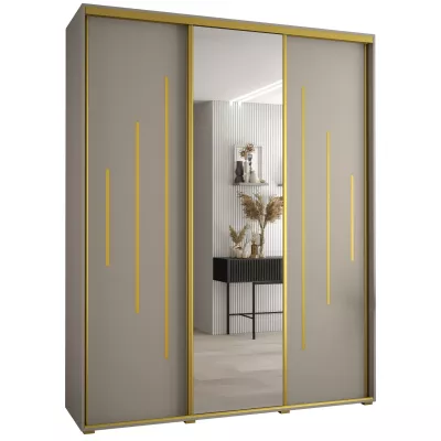 Šatní skříň INDIRA 13 - 200/60 cm, kašmír / zlatá