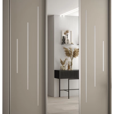 Šatní skříň INDIRA 13 - 200/60 cm, kašmír / stříbrná