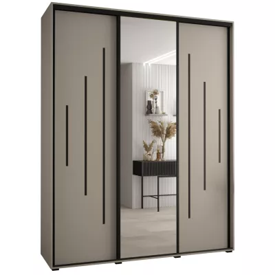 Šatní skříň INDIRA 13 - 190/60 cm, kašmír / černá