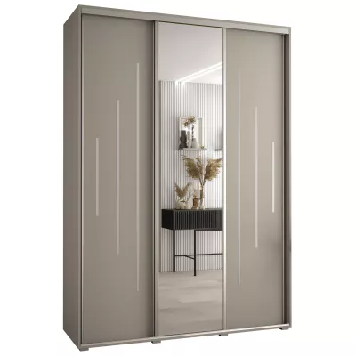 Šatní skříň INDIRA 13 - 180/60 cm, kašmír / stříbrná