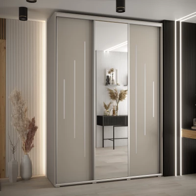 Šatní skříň INDIRA 13 - 180/60 cm, kašmír / stříbrná