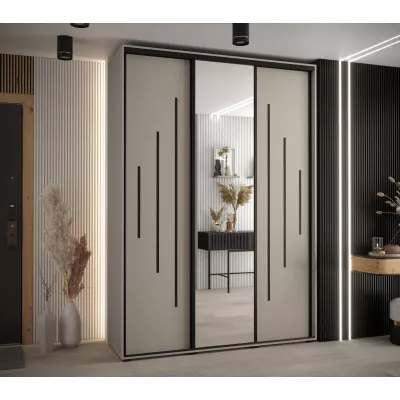 Šatní skříň INDIRA 13 - 180/60 cm, kašmír / černá