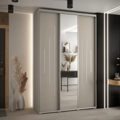 Šatní skříň INDIRA 13 - 160/60 cm, kašmír / stříbrná