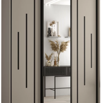 Šatní skříň INDIRA 13 - 160/60 cm, kašmír / černá