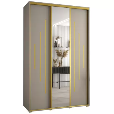 Šatní skříň INDIRA 13 - 150/60 cm, kašmír / zlatá
