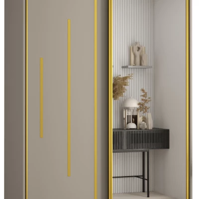 Šatní skříň INDIRA 13 - 130/60 cm, kašmír / zlatá