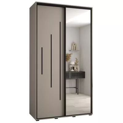 Šatní skříň INDIRA 13 - 130/60 cm, kašmír / černá