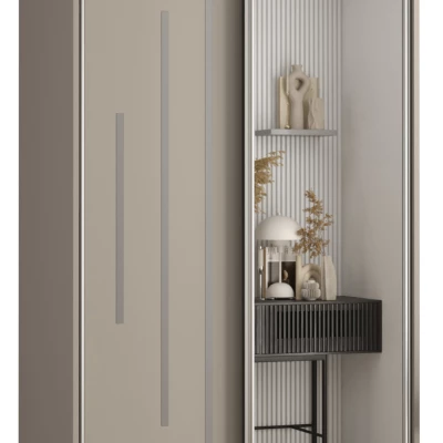 Šatní skříň INDIRA 13 - 120/60 cm, kašmír / stříbrná